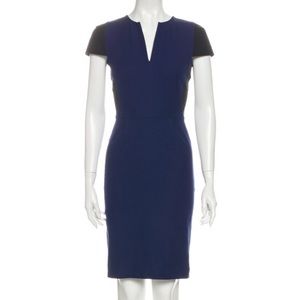 Roland Mouret cap sleeve blue suit dress